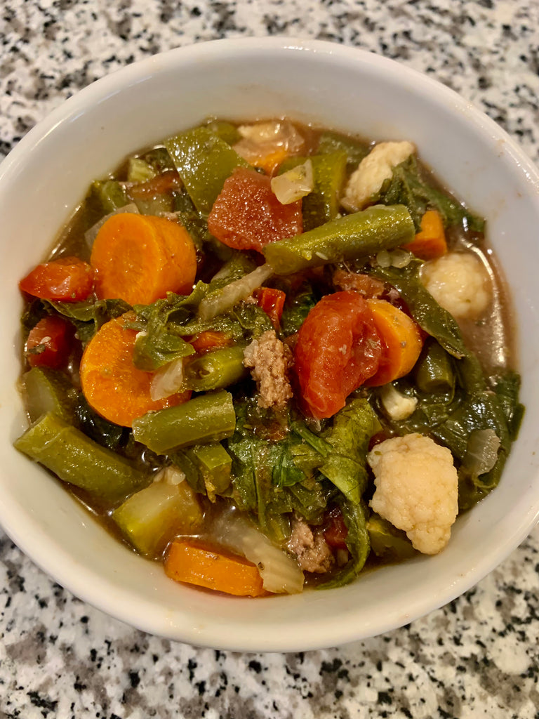 Buffalo & TONS of Veggies Soup!  HEALTHY! Slow Cooker/Crock Pot Recipe