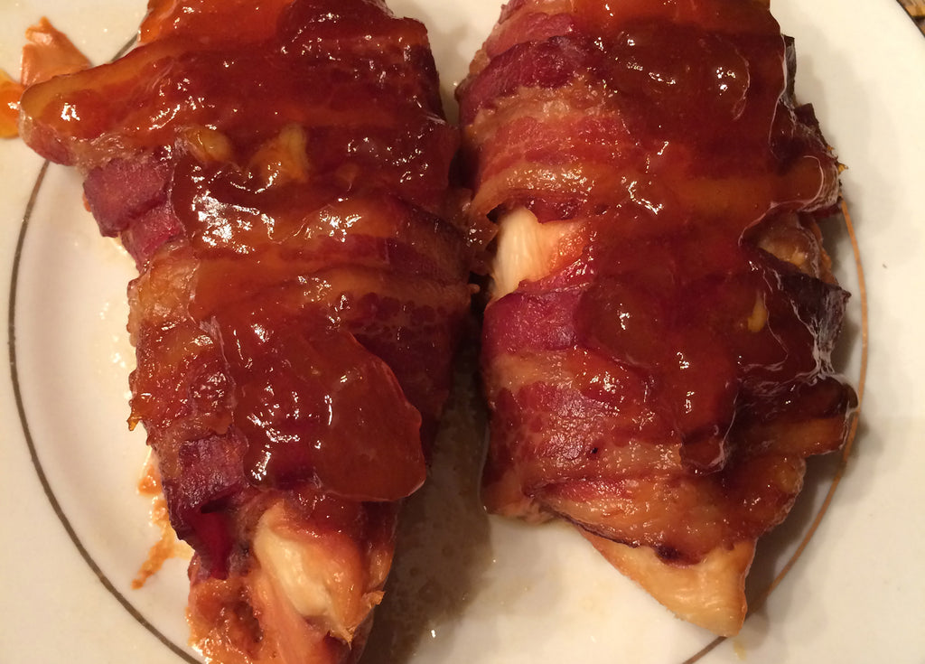 Apricot Bacon-wrapped Chicken Breasts!