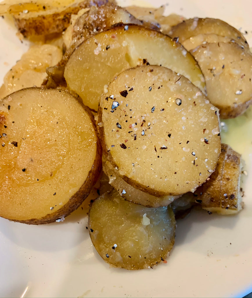 Easy-Peasy Potatoes & Onions.  Slow cooker/crock pot recipe. Veggies.  Delish.