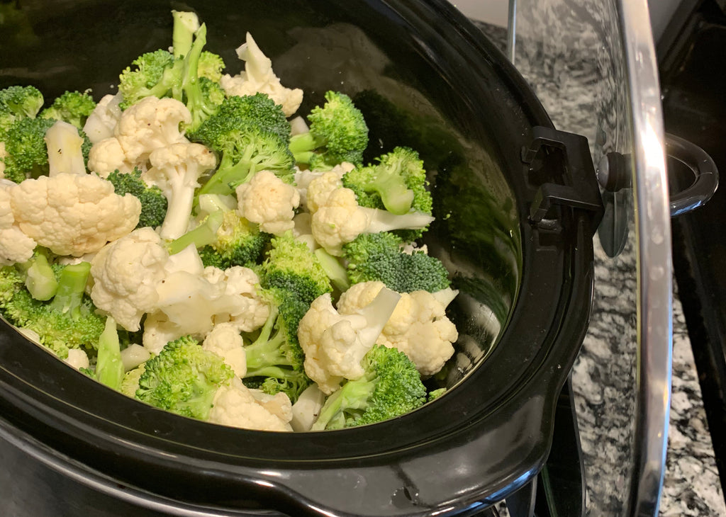 Roasted Veggies Broccoli and Cauliflower Slow cooker Crock Pot Recipe